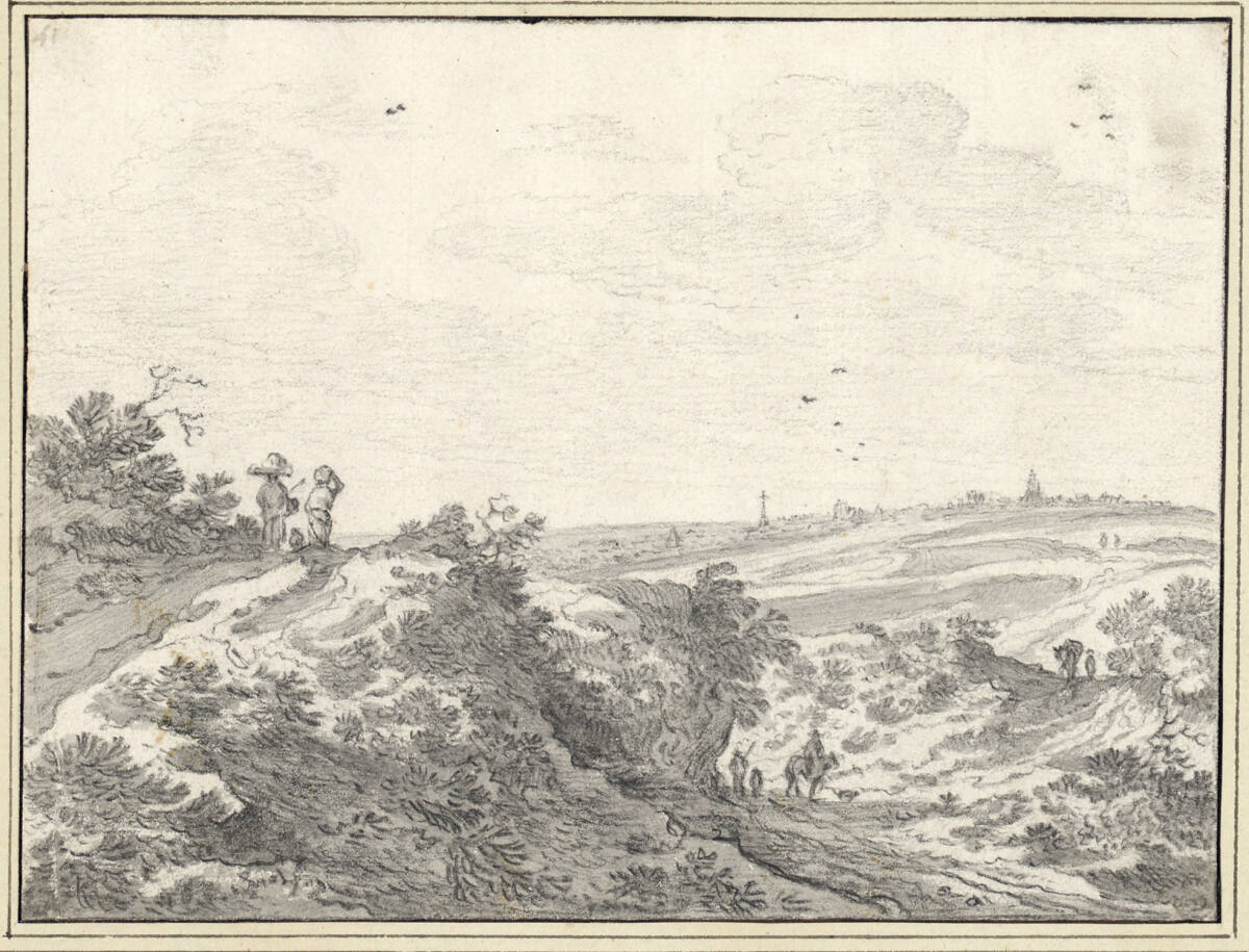 Dünenlandschaft mit Fernblick auf eine Stadt, Pieter de Molyn