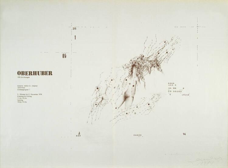 Oswald Oberhuber, Zeitung der Galerie nächst St. Stephan, Jahrgang 1974, Nr. 4 mit einem Plakat…
