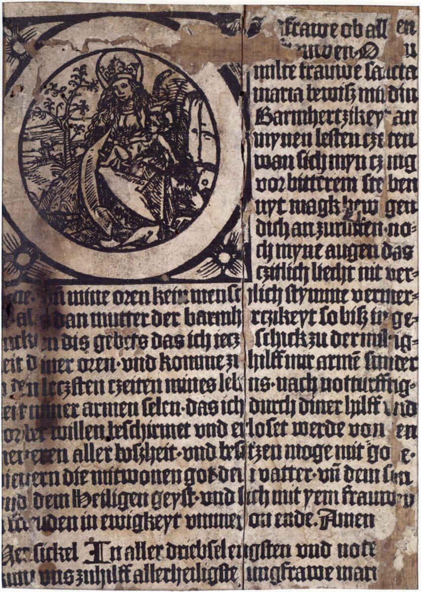 Anonym, Die sitzende Madonna in der Initiale O, Inv. Nr.: DG1930/108