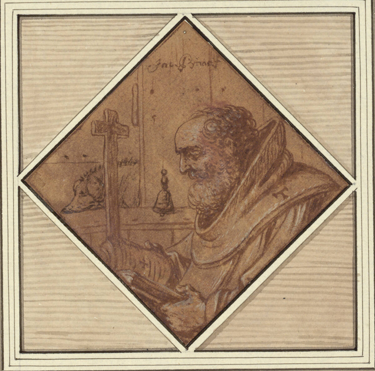 Rautenförmiges Brustbild des hl. Antonius des Eremiten, Jacob Pynas