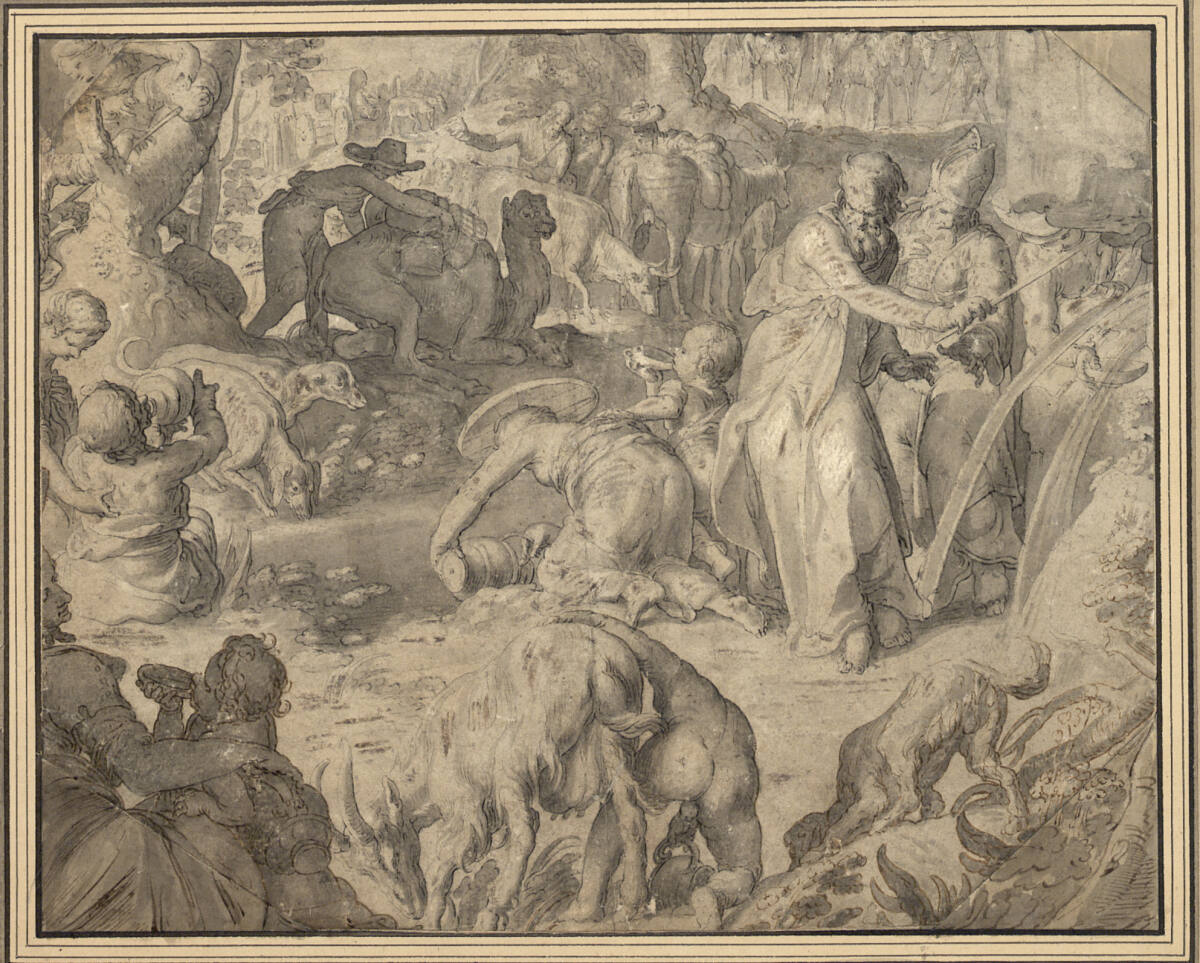 Das Quellwunder Mosis, Joachim Wtewael