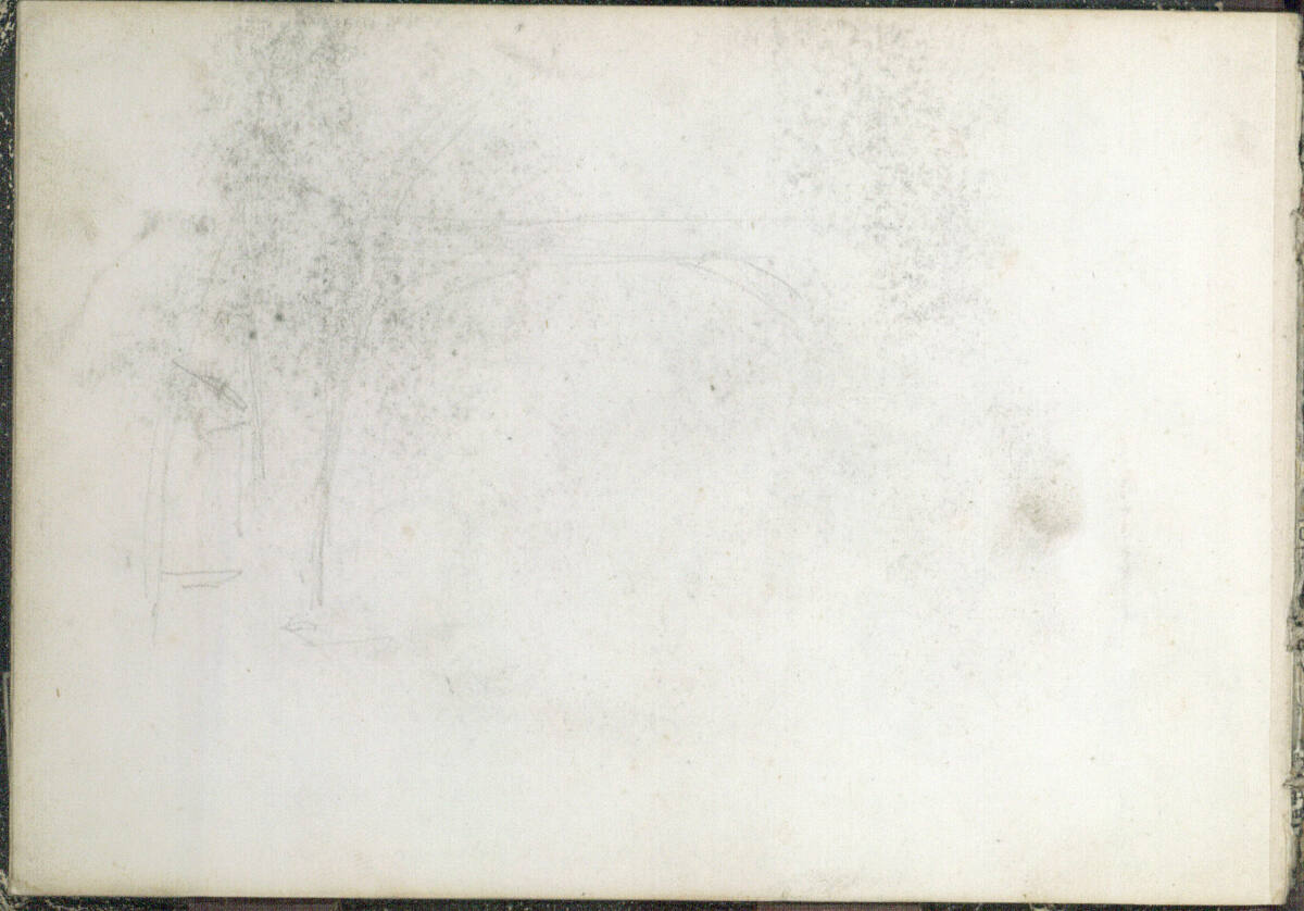 Spuren einer Skizze von einer Bogenkonstruktion, Wilhelm Leibl, 1866–1869