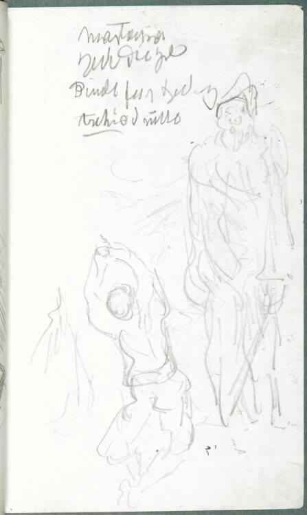 Alfred Kubin, Notizen und figürliche Szene, Inv. Nr.: 36755/12r