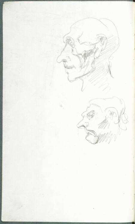 Alfred Kubin, Zwei Kopfstudien, Inv. Nr.: 36755/12v