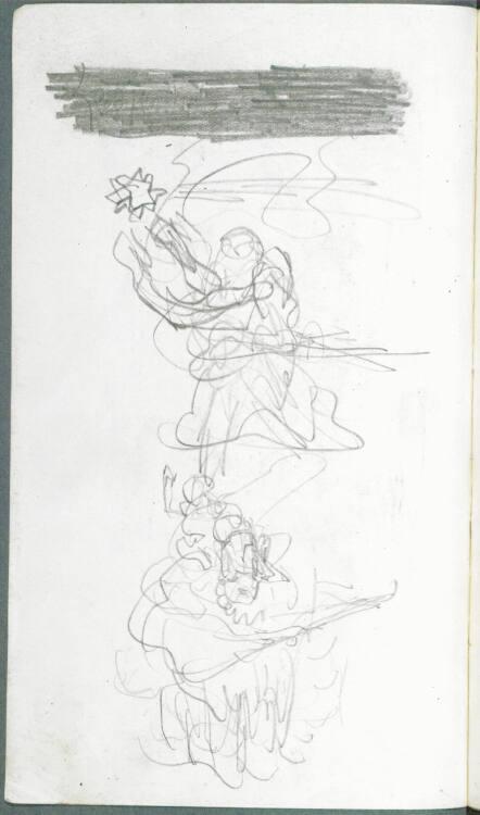 Alfred Kubin, Zwei Skizzen eines Paares, Inv. Nr.: 36755/27v