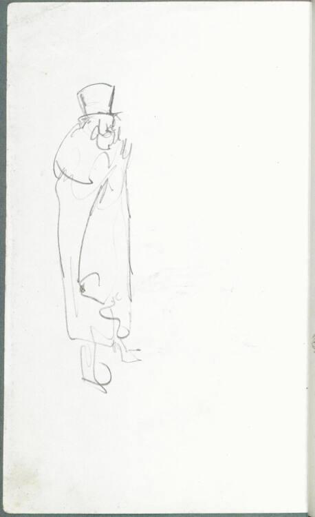 Alfred Kubin, Skizze eines Mannes mit Zylinder, Inv. Nr.: 36755/30r