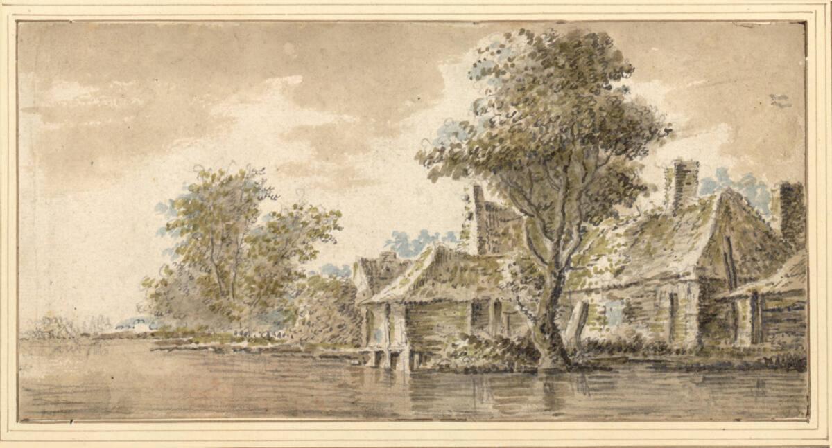 Aelbert Cuyp, Häuser und Bäume am Wasser, Inv. Nr.: 8763