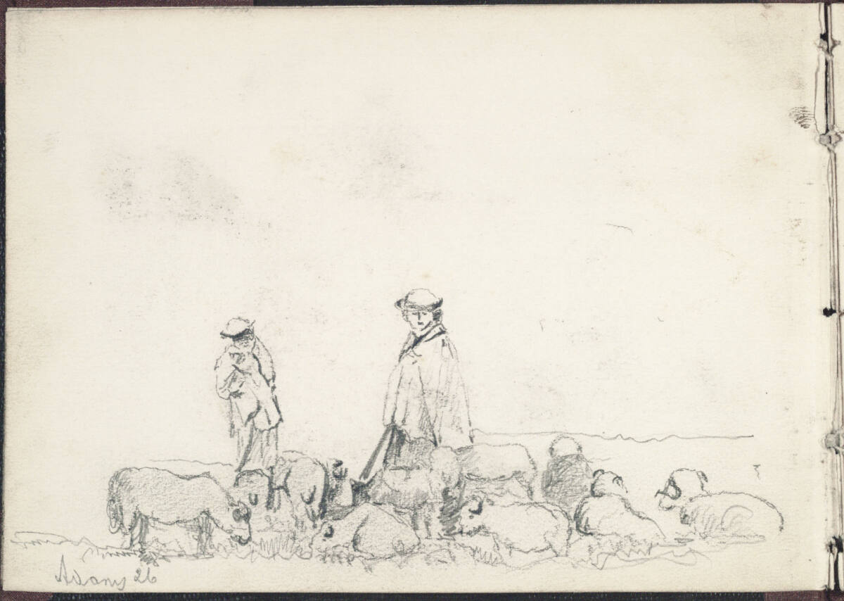 Ádánd, Schafhirten mit ihrer Herde, Theodor von Hörmann
