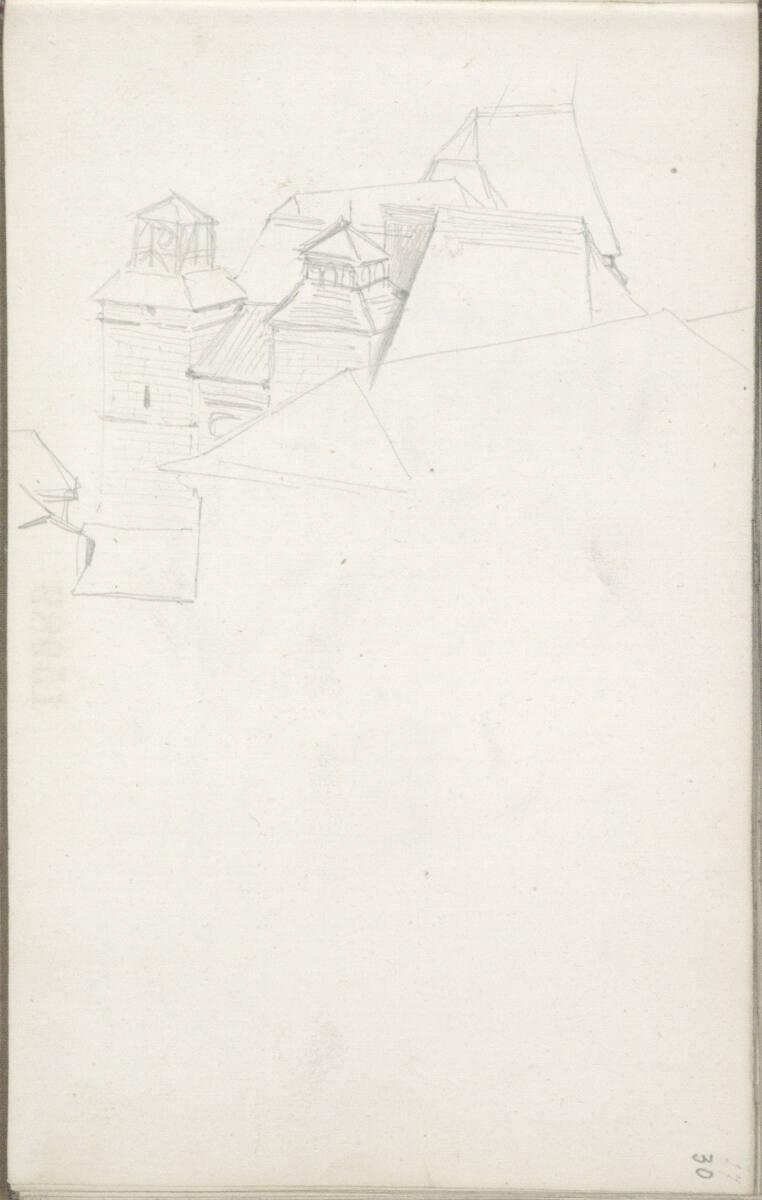 Hans Makart, Dächer einer gotischen Burg, Inv. Nr.: 15989