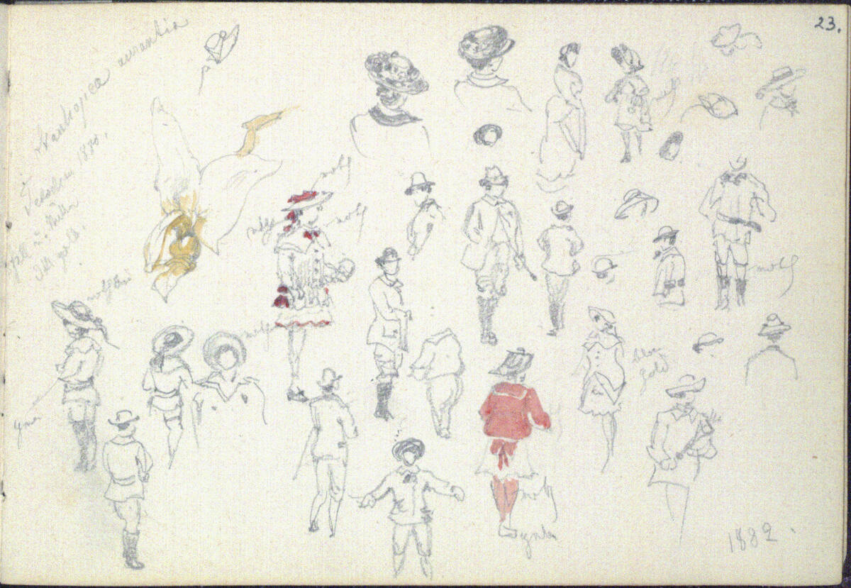 Verschiedene Skizzen, Tetschen, 1880, und 1882, Franz Alt