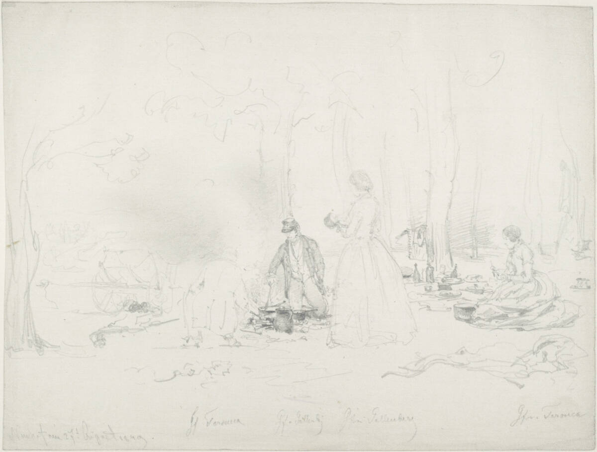 Picknick im Park, Neuhof, am 27. August 1849, Franz Alt