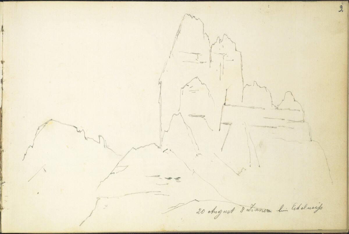 Theodor von Hörmann, Drei Zinnen, am 20. August (1878?), Inv. Nr.: 26407/9