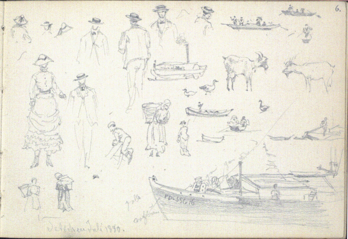 Verschiedene Skizzen, Tetschen, im Juli 1880, Franz Alt