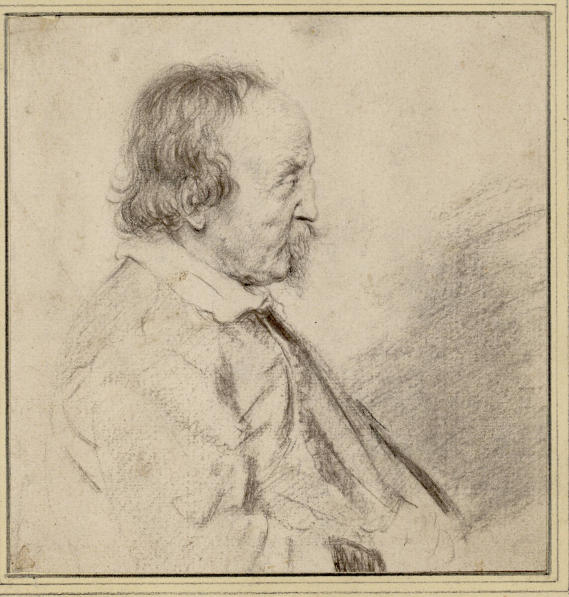 Profilbildnis eines spitzbärtigen Mannes (Paul Pontius?), Jan Lievens