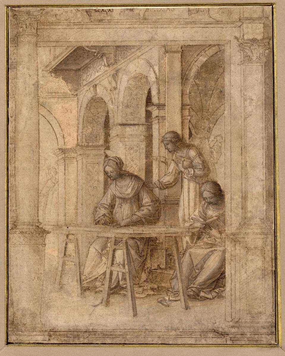 Anonym, Madonna in der Nähstube