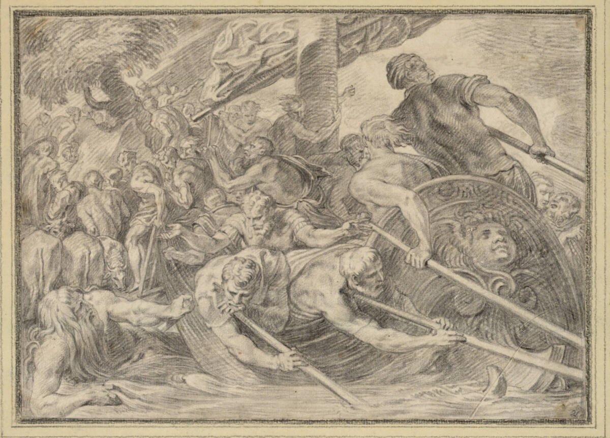 Ulysses landet am Strand der Unterwelt (am Rand des Okeanos), Francesco Primaticcio