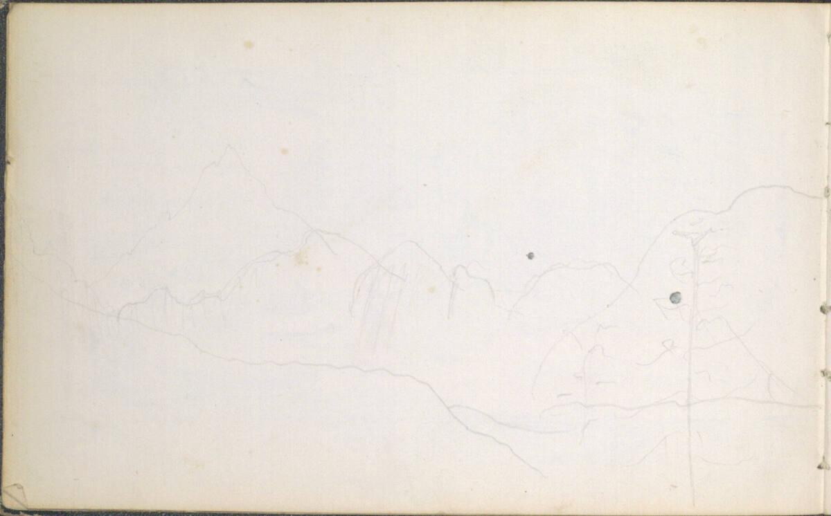 Anton Romako, Skizze einer Landschaft mit Baum, Inv. Nr.: 25886/1v