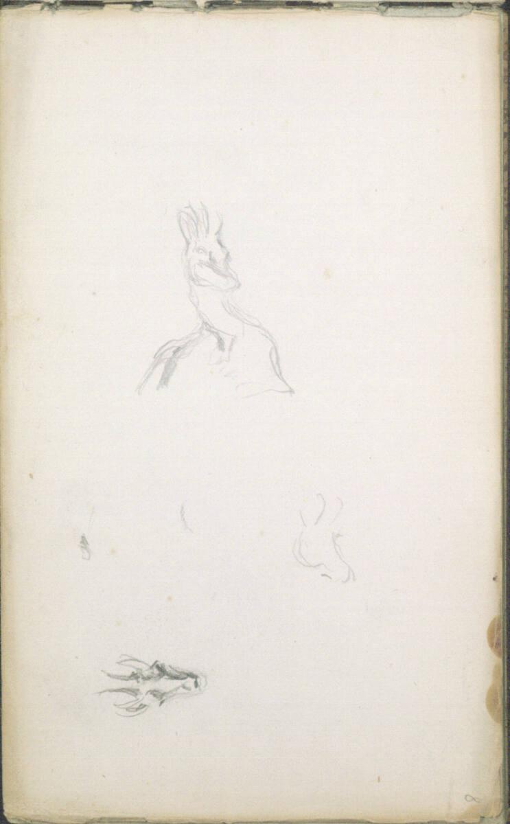 Anton Romako, Verschiedene Skizzen zu Gämsen, Inv. Nr.: 25886/8r