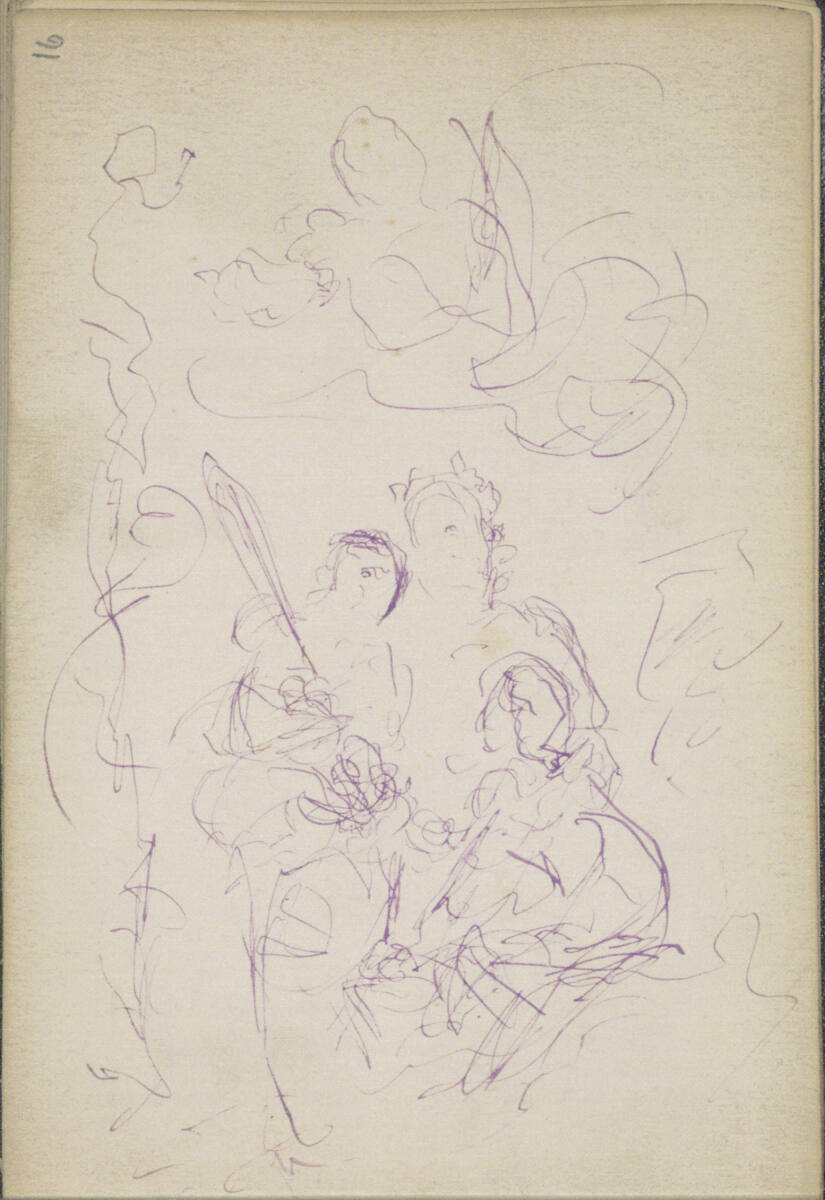 Verschiedene Figurenskizzen, Anton Romako