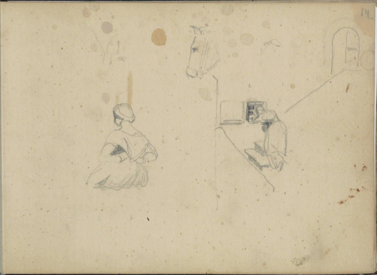 Anton Romako, Verschiedene Skizzen, Inv. Nr.: 25937/14