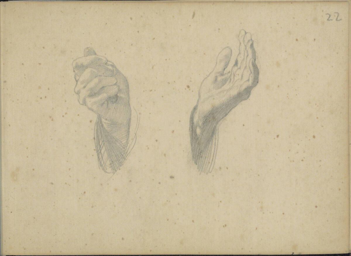 Anton Romako, Handstudien, Inv. Nr.: 25937/22r