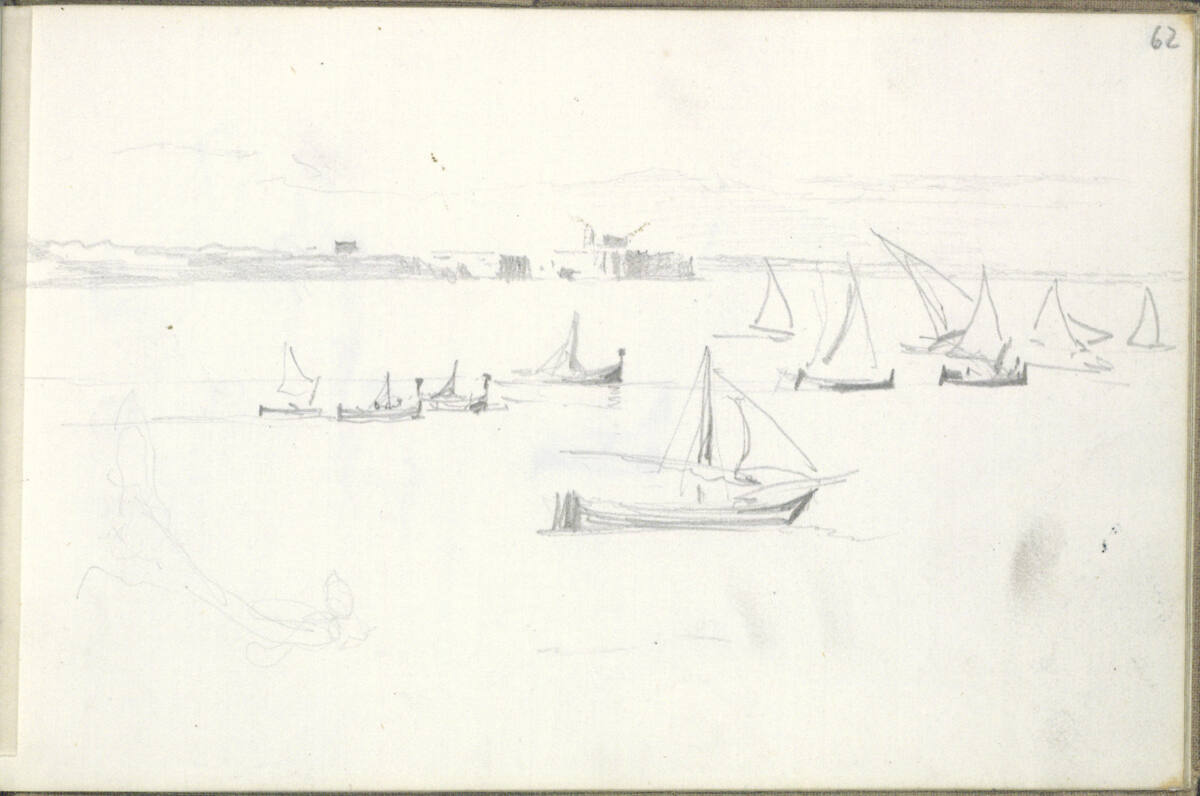 Verschiedene Skizzen (Segelboote), Anton Romako