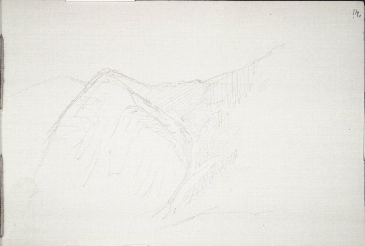 Landschaftsskizze mit Hügelkette, Carl Schuch