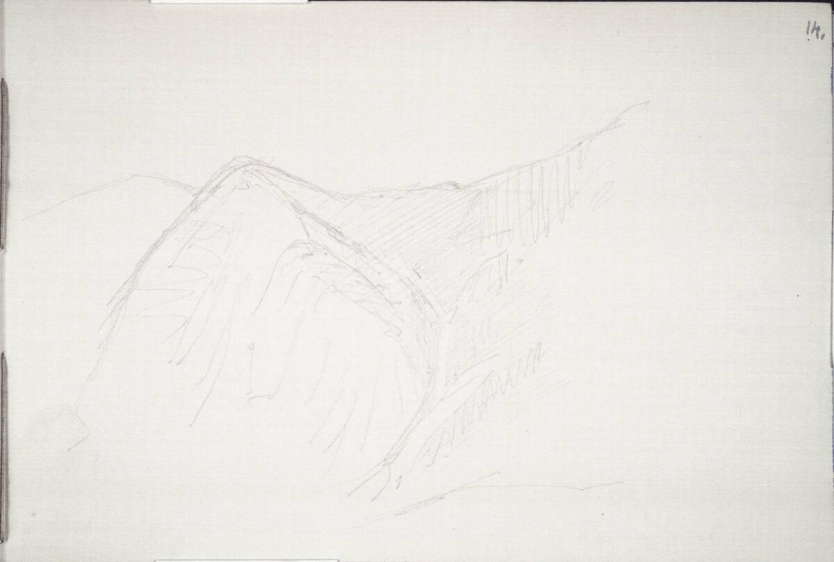 Carl Schuch, Landschaftsskizze mit Hügelkette, Inv. Nr.: 27469/14
