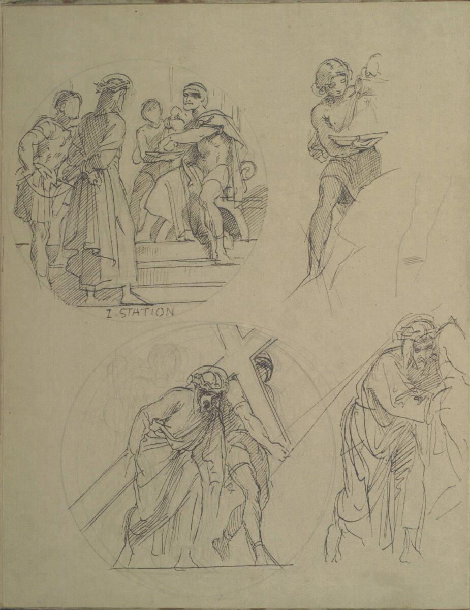 Moritz von Schwind, Verschiedene Skizzen zum Kreuzweg, Inv. Nr.: 23953/15v