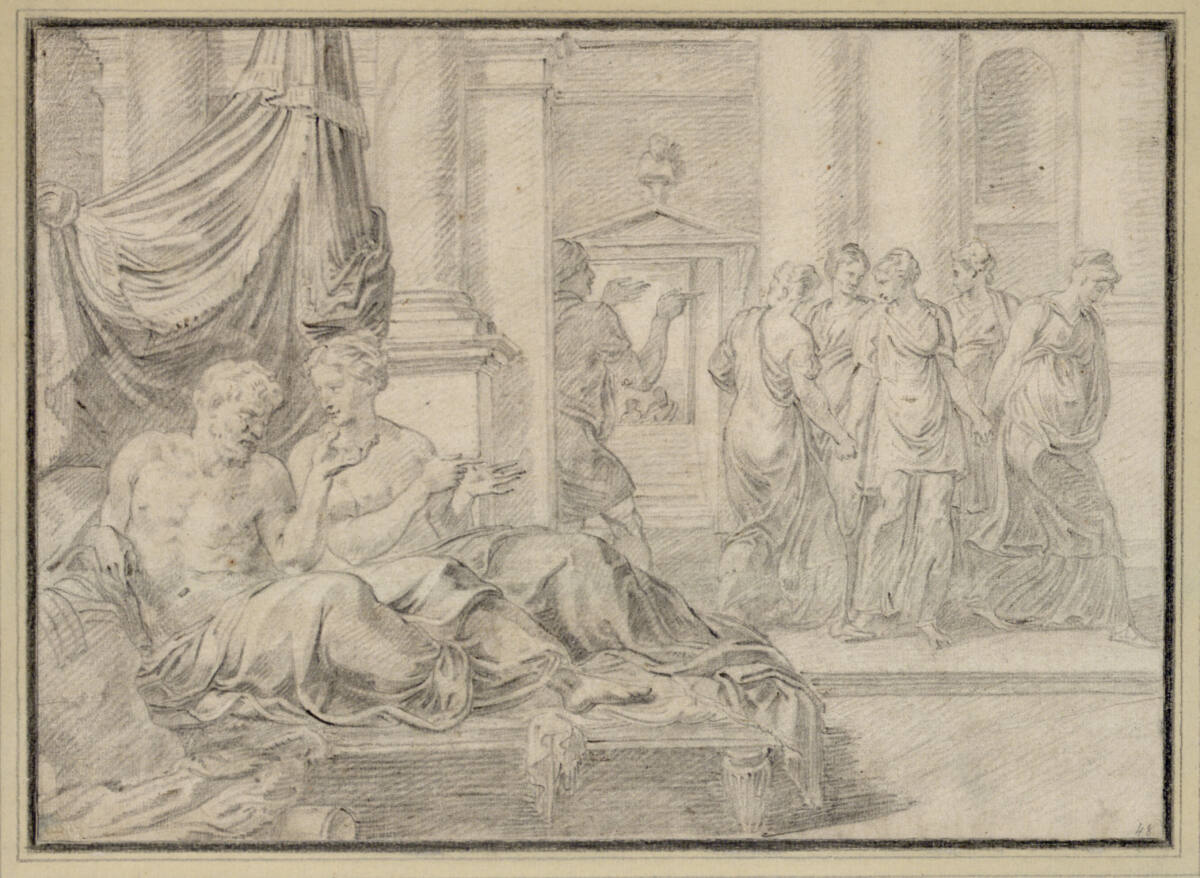 Ulysses erzählt Penelope von seinen Abenteuern, Francesco Primaticcio