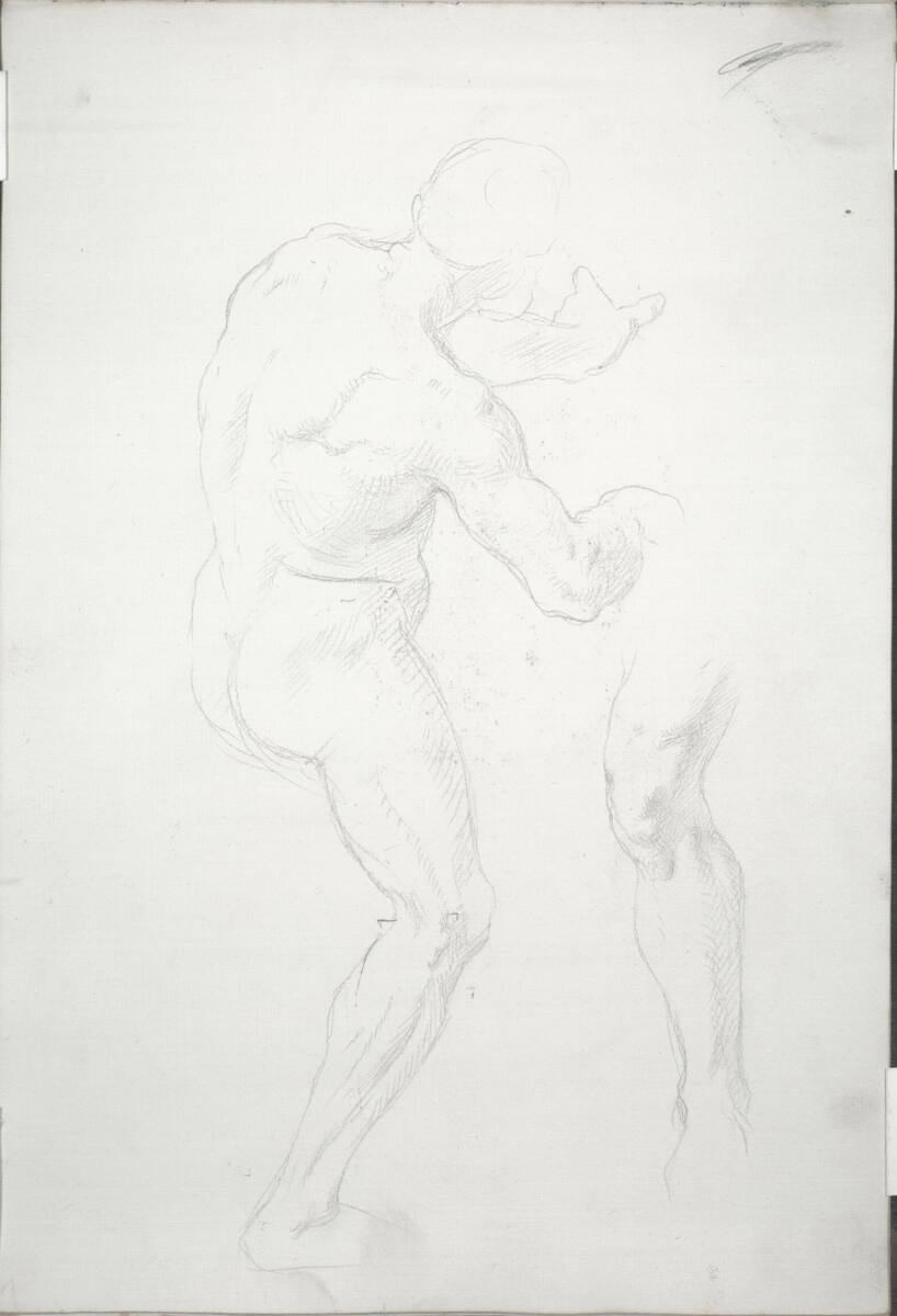 Körper- und Beinstudie eines Mannes, Moritz von Schwind, 1864–1868