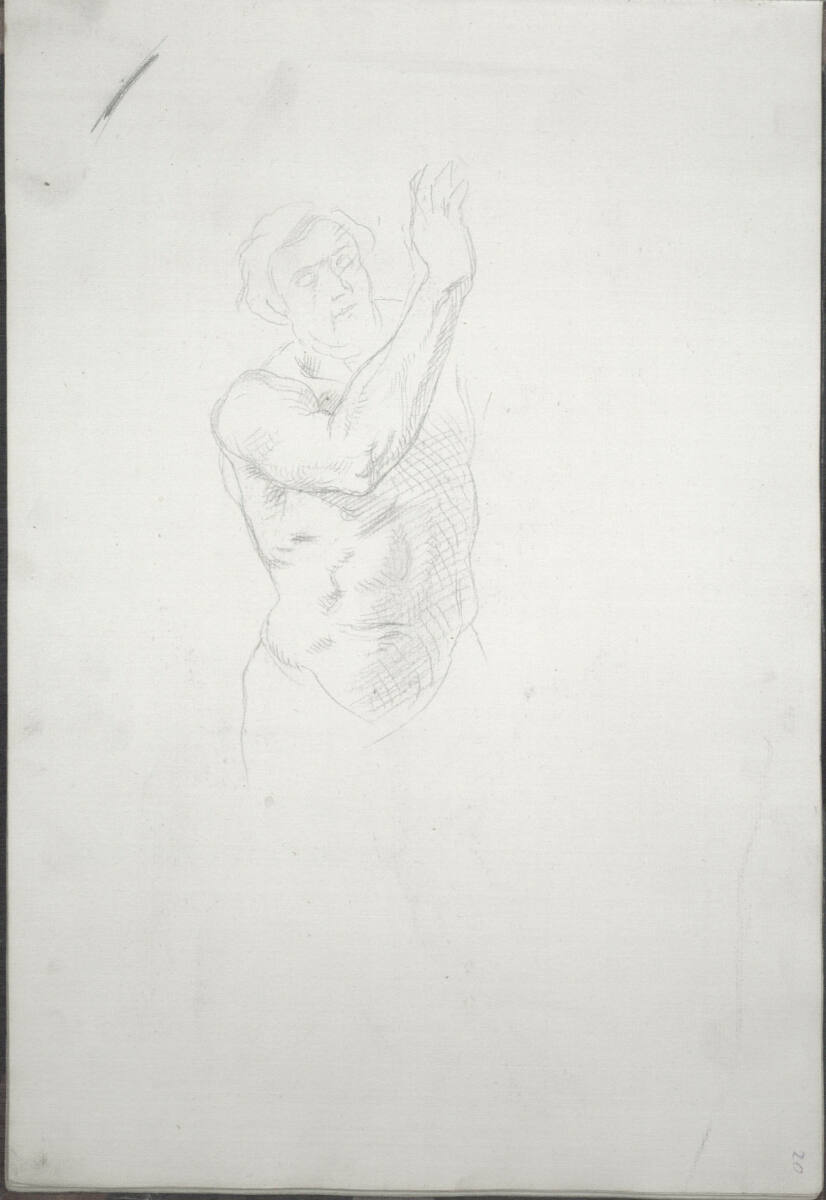 Oberkörperstudie eines Mannes, Moritz von Schwind, 1864–1868