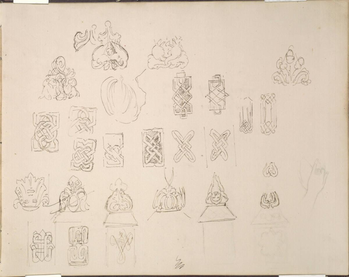 Moritz von Schwind, Verschiedene Skizzen, Inv. Nr.: 23954/5v