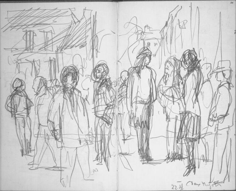 Georg Eisler, Deux Magots, Inv. Nr.: 39022/19v-20r