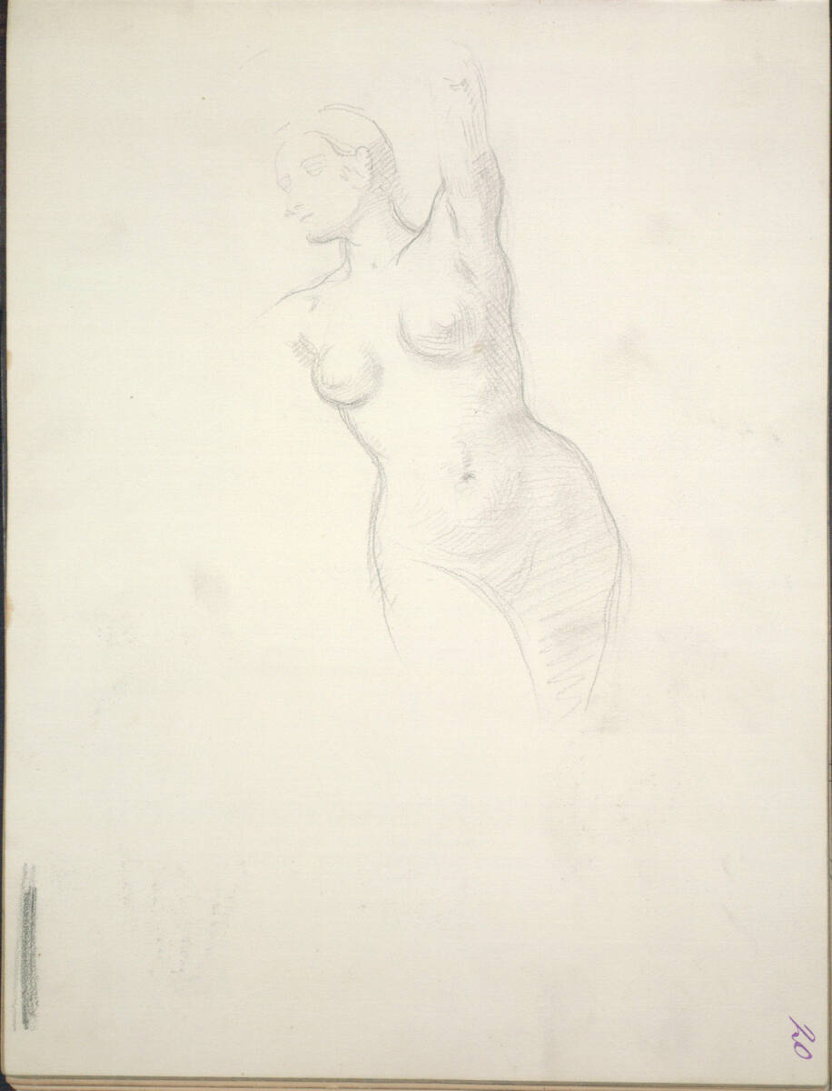 Figurstudie einer Stehenden von vorne, Moritz von Schwind, 1852–1864