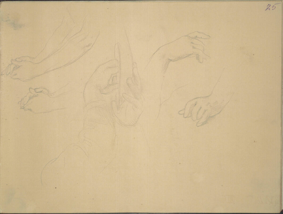 Verschiedene Handstudien, Moritz von Schwind, 1852–1864