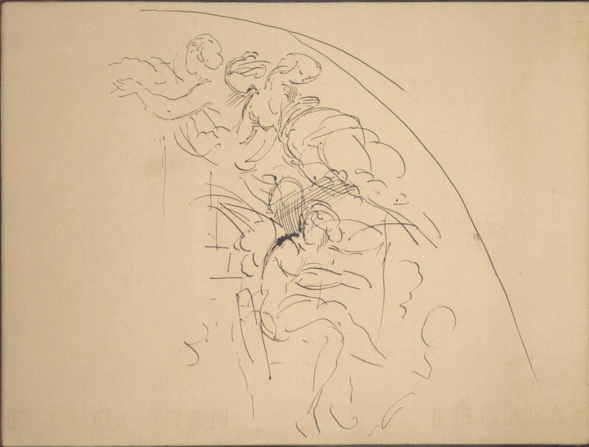 Moritz von Schwind, Entwurf zur Lünette mit Glucks "Amida" in den Loggien der Wiener Oper, Inv.…