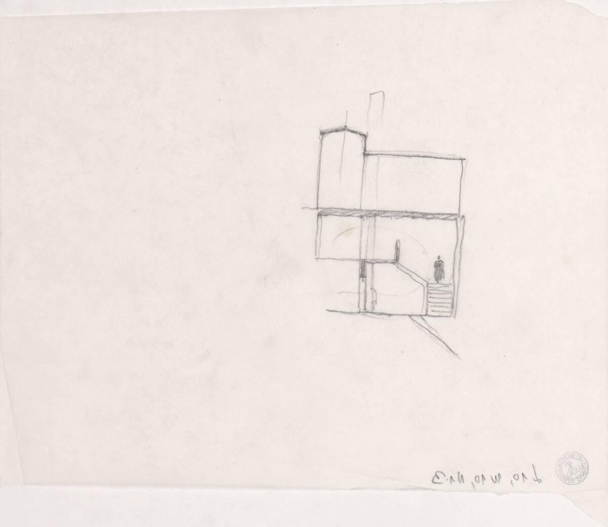 Clemens Holzmeister, Salzburg, Haus Clemens Holzmeister; Studie; Vertikalschnitt, Inv. Nr.: CLH…