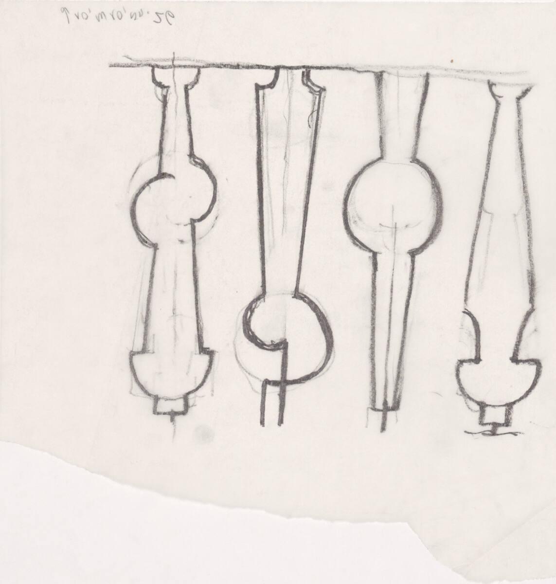 Clemens Holzmeister, Salzburg, Haus Clemens Holzmeister; Studie; Detail Geländer in der Halle, …