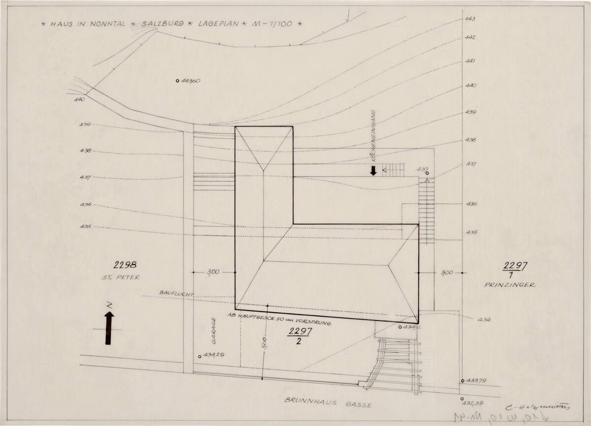 Clemens Holzmeister(?), Salzburg, Haus Clemens Holzmeister; Lageplan, Inv. Nr.: CLHA10/10/41