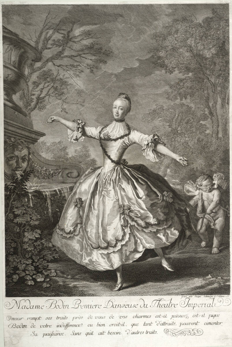 Madame Bodin, Balletttänzerin am Burgtheater, Jacob Matthias Schmutzer, 1756