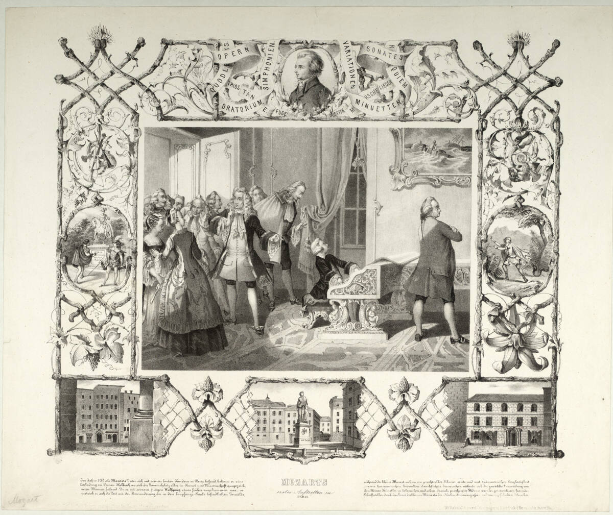 Mozart's erstes Auftreten in Paris, AntonZiegler, 1852