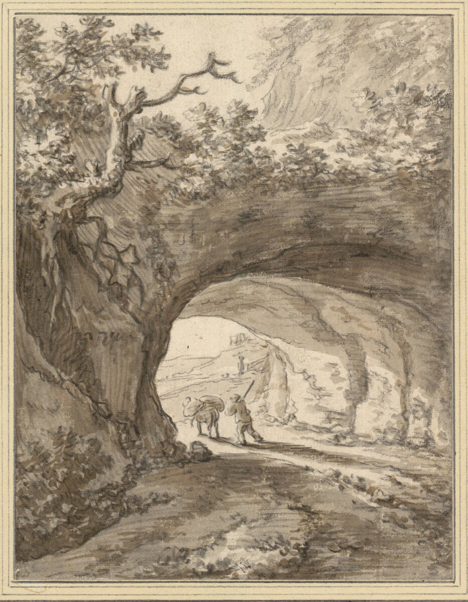 Felsentor mit einem Maultiertreiber, Herman Saftleven
