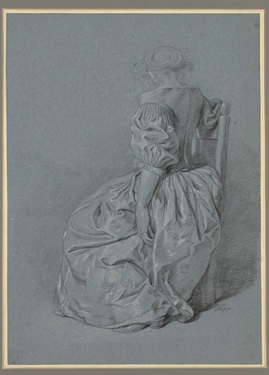 Moses ter Borch, Sitzende junge Frau in halber Rückenansicht, Inv. Nr.: 9102