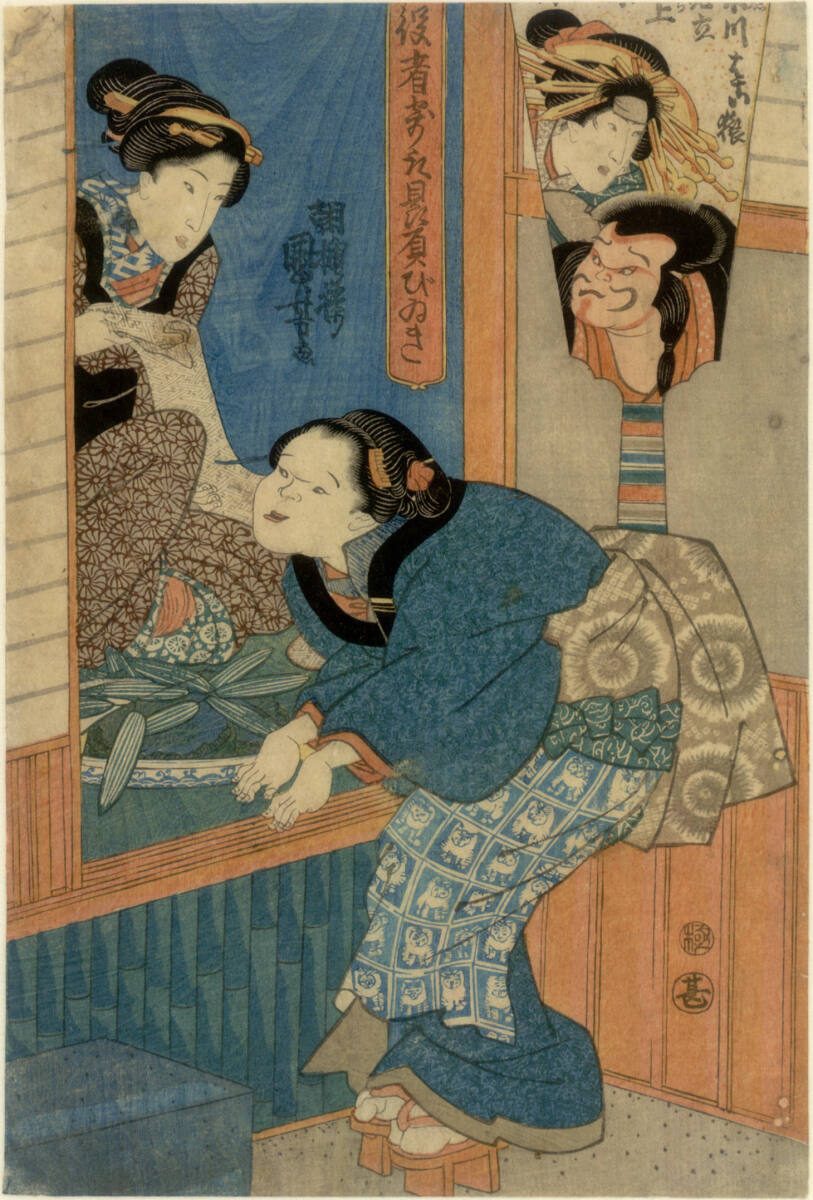 Zwei Mädchen (Teil eines Triptychons), Utagawa Kuniyoshi