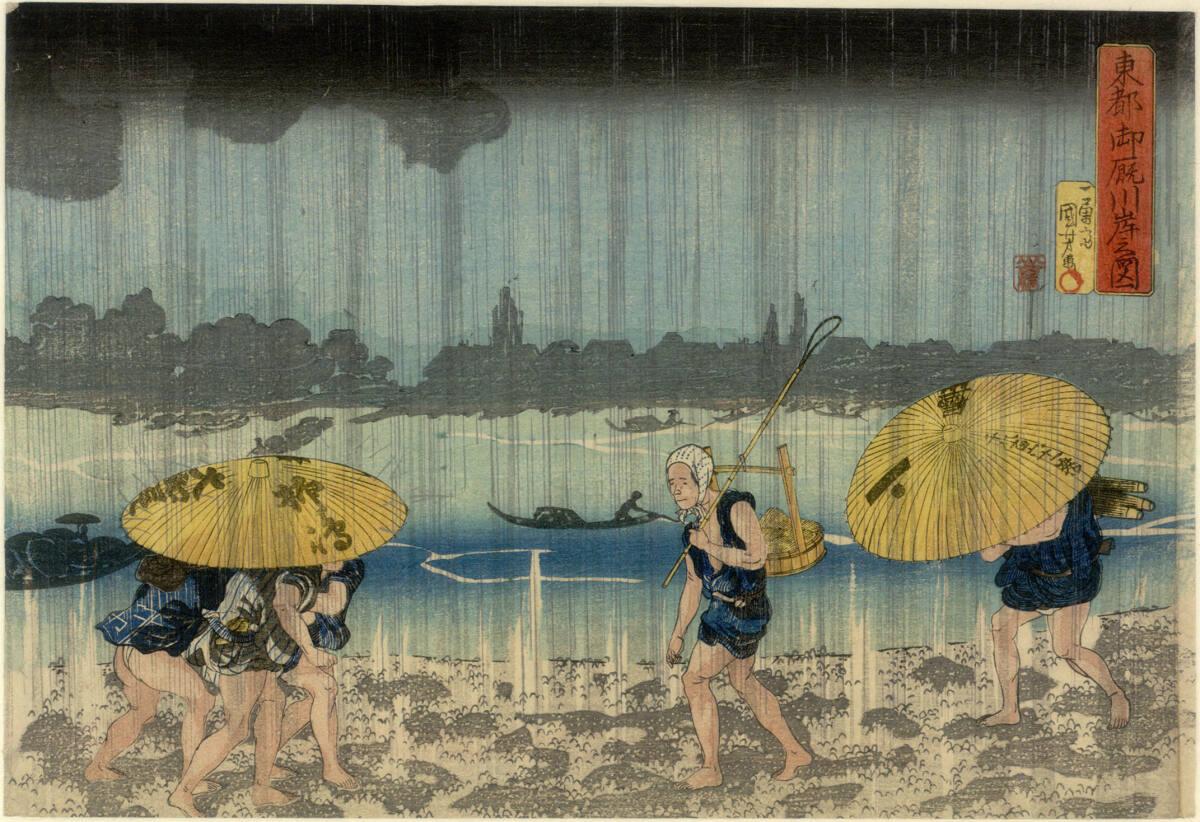 Utagawa Kuniyoshi, Regenlandschaft, Inv. Nr.: DG1908/556
