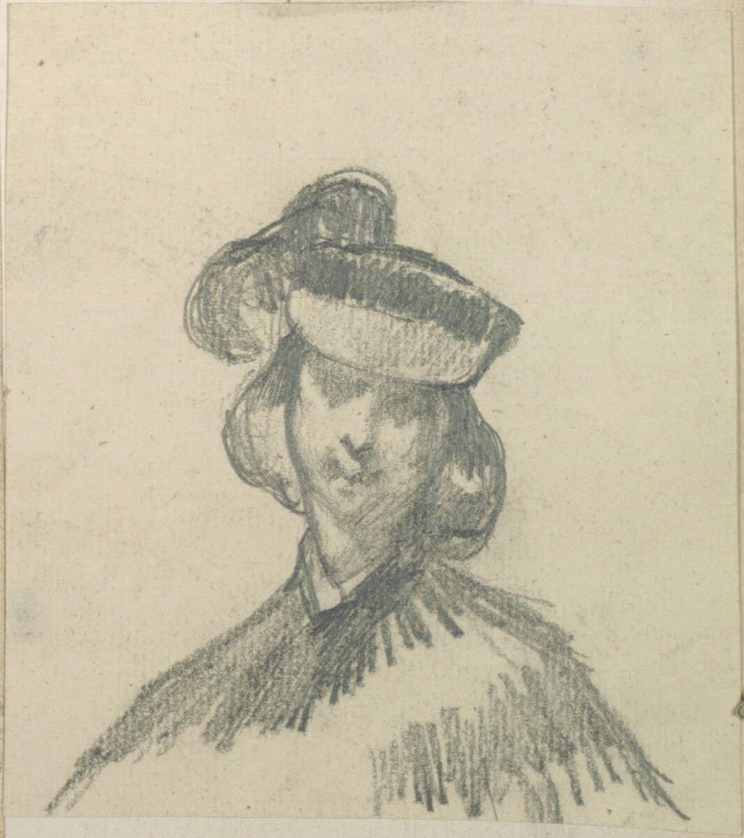 Johann Gualbert Raffalt, Kopfstudie einer Dame mit Hut, Inv. Nr.: 26046/31/2