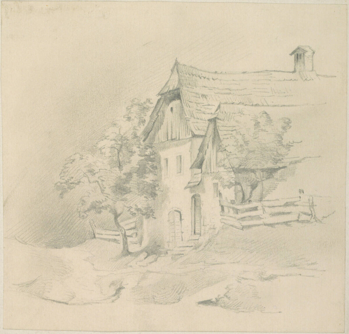 Ansicht eines Bauernhofes, Johann Gualbert Raffalt