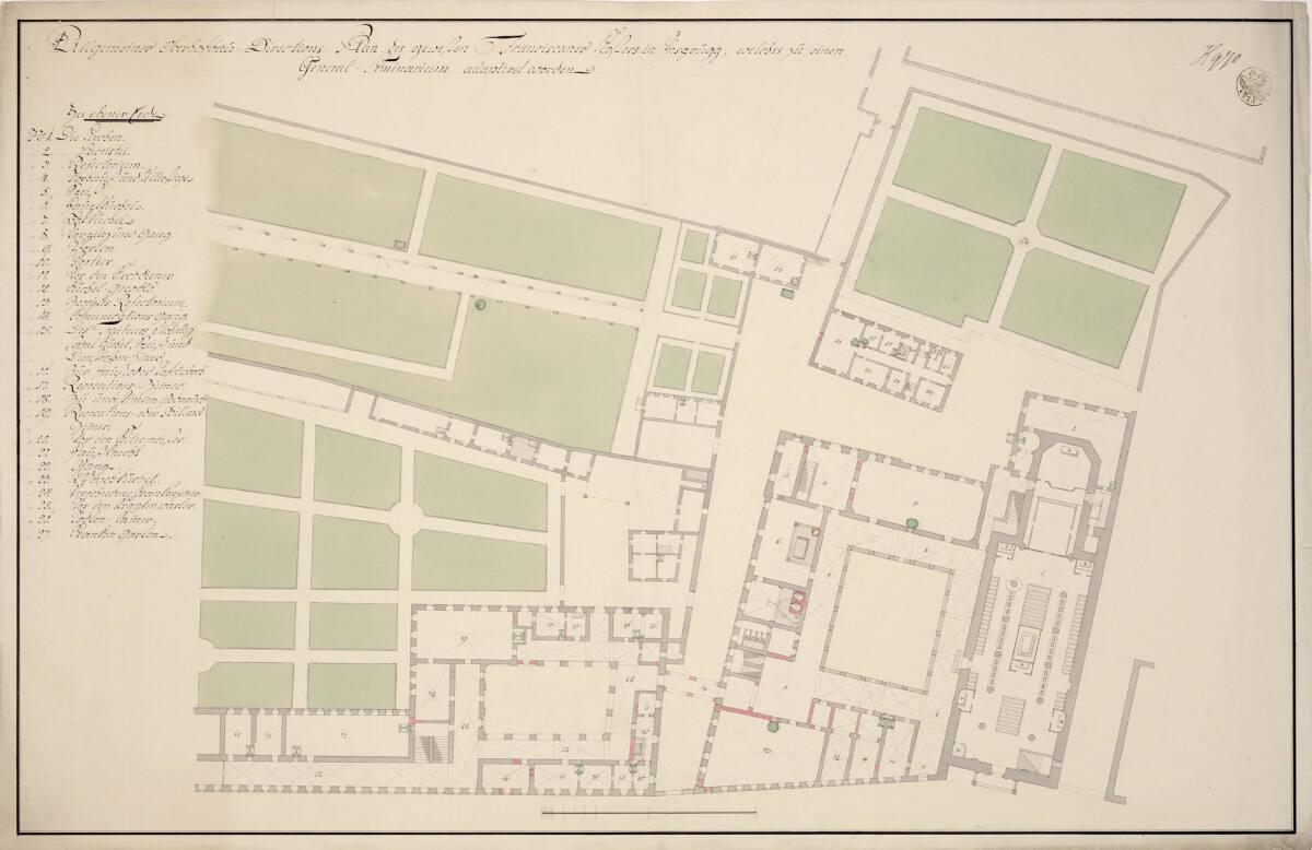 Innsbruck, Hofkirche, ehem. Franziskanerkloster, General Seminarium, Erdgeschoß, Grundriss, Inv…