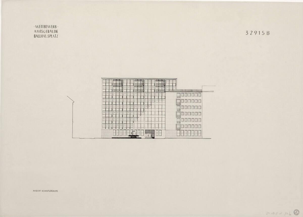 Clemens Holzmeister(?), Wien, 1. Bezirk, Ballhausplatz, Amtsgebäude der Niederösterreichischen …